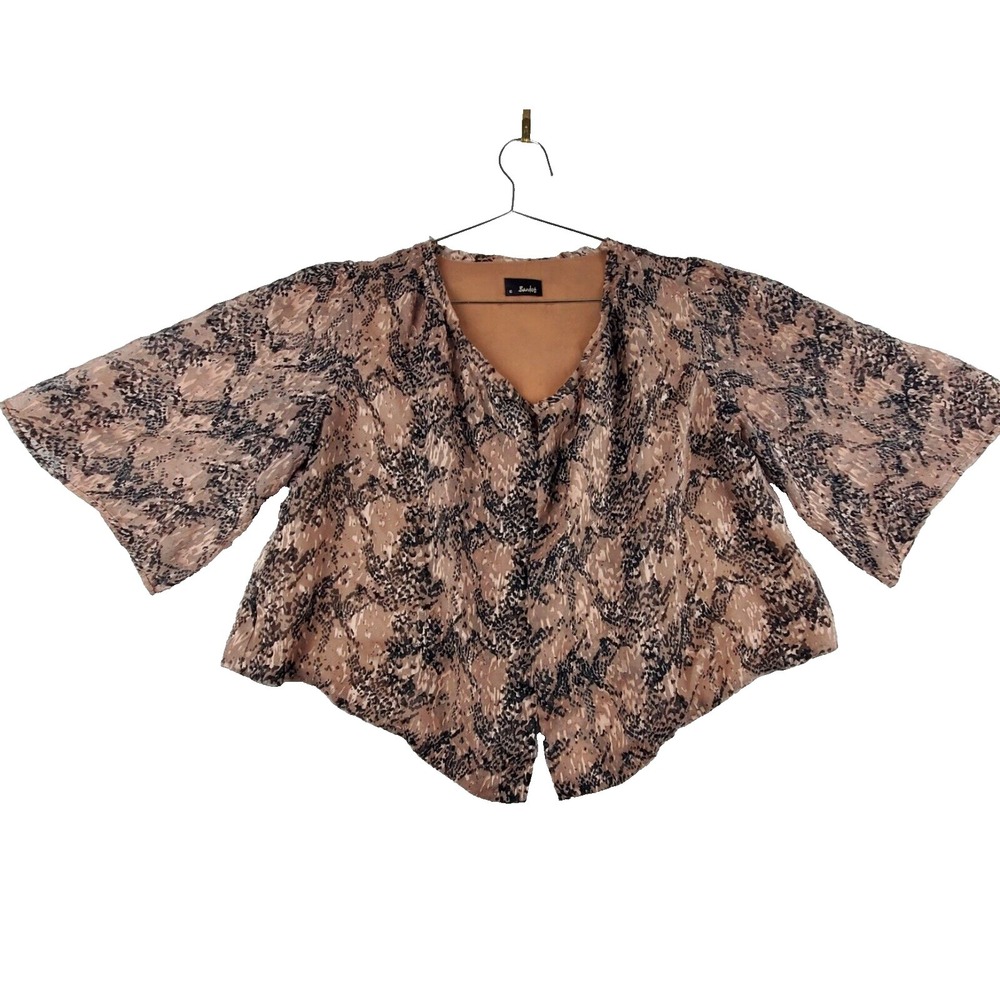 Bardot Top Women's 10 Brown Floral Boho Kimono Whimsy